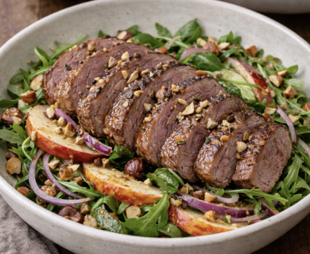 Wildschwein-Salat mit Apfel & Haselnüssen_5