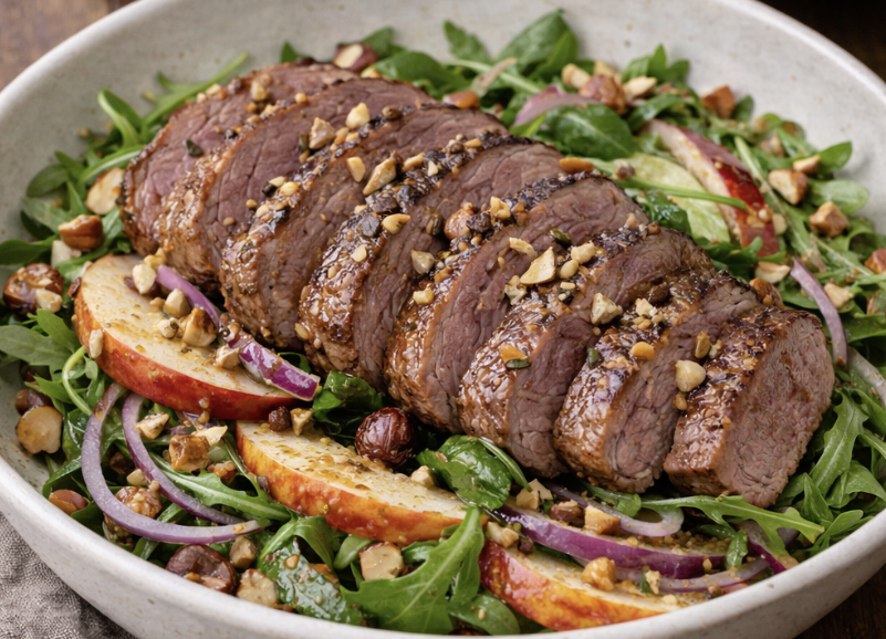 Wildschwein-Salat mit Apfel & Haselnüssen_5