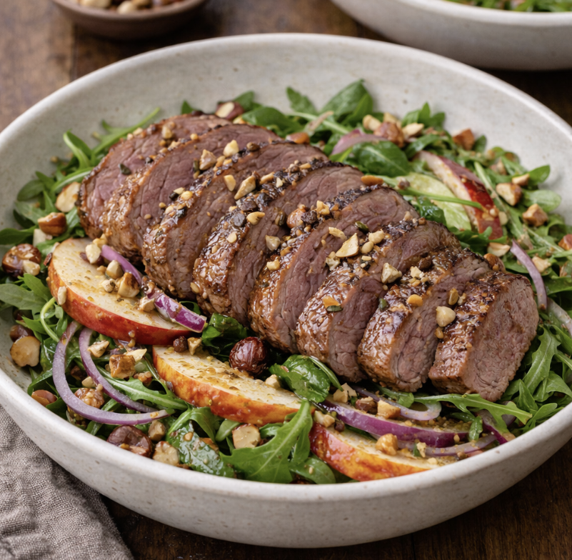 Wildschwein-Salat mit Apfel & Haselnüssen_5