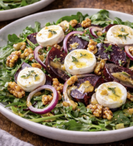 Rote-Bete-Salat mit Ziegenkäse & Walnüssen