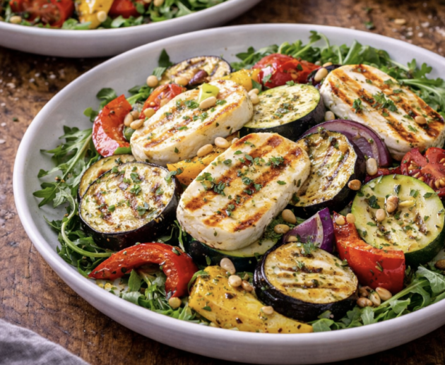 Halloumi-Salat mit gegrilltem Gemüse_5