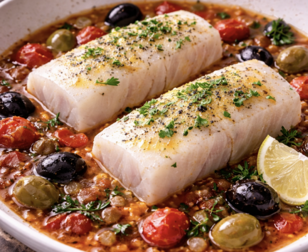 Kabeljau in Tomaten-Oliven-Sud_4