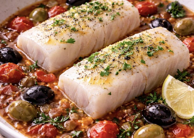 Kabeljau in Tomaten-Oliven-Sud_4