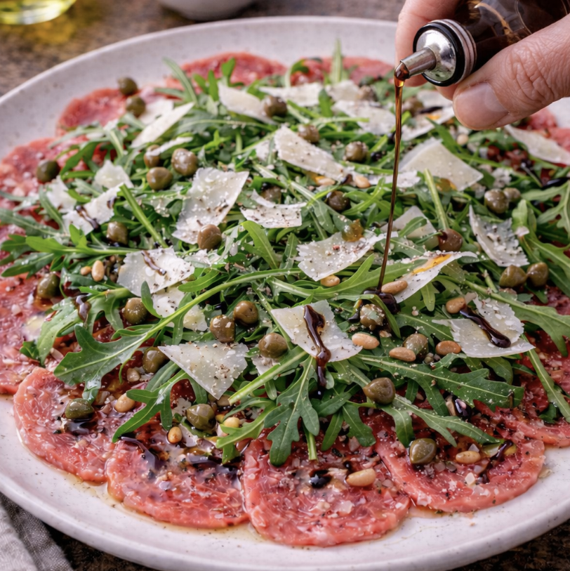 Rindercarpaccio mit Rucola und Parmesan_5