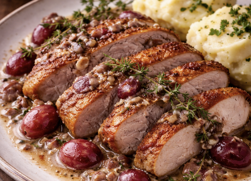 Fasanenbrust mit Trauben & Thymian_5