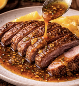 Entenbrust mit Orangenjus