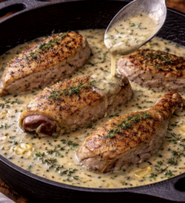 Perlhuhn mit Zitronen-Thymian-Sauce