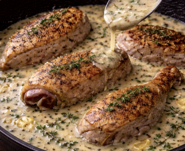 Perlhuhn mit Zitronen-Thymian-Sauce_5