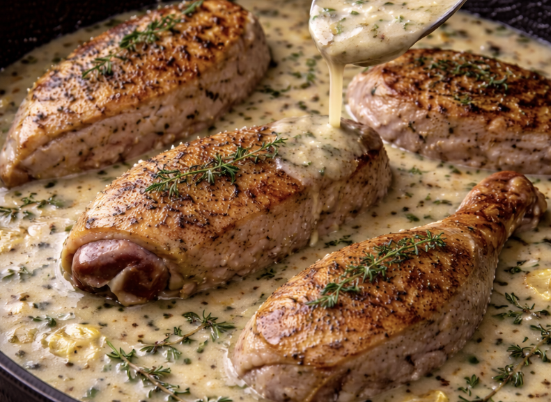 Perlhuhn mit Zitronen-Thymian-Sauce_5