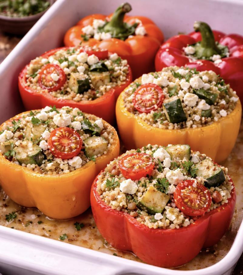 Gefüllte Paprika mit Couscous & Feta_5