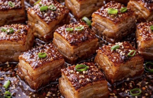 Schweinebauch-Häppchen mit Ahornglasur_5