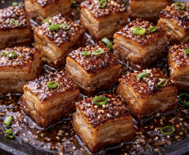 Schweinebauch-Häppchen mit Ahornglasur_5