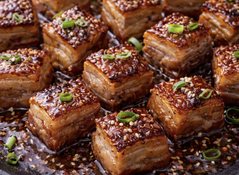 Schweinebauch-Häppchen mit Ahornglasur_5