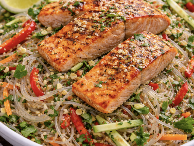 Asiatischer Glasnudelsalat mit gegrilltem Lachs_6
