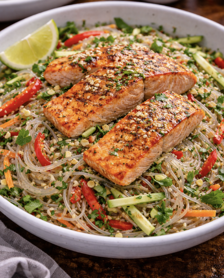 Asiatischer Glasnudelsalat mit gegrilltem Lachs_6