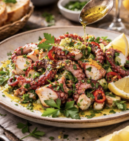 Oktopus-Salat mit Petersilie & Zitrone