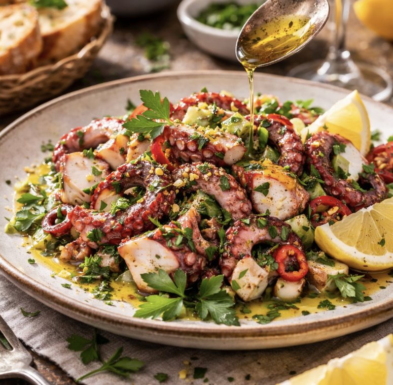 Oktopus-Salat mit Petersilie & Zitrone_6