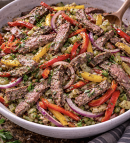 Rindfleischsalat mit Paprika & Zwiebeln