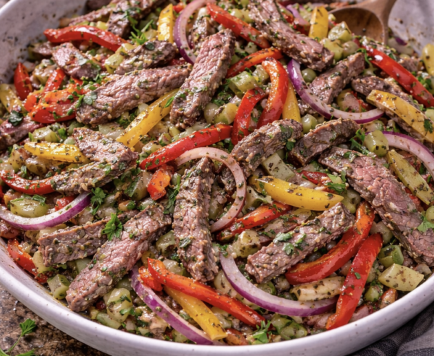 Rindfleischsalat mit Paprika & Zwiebeln_6