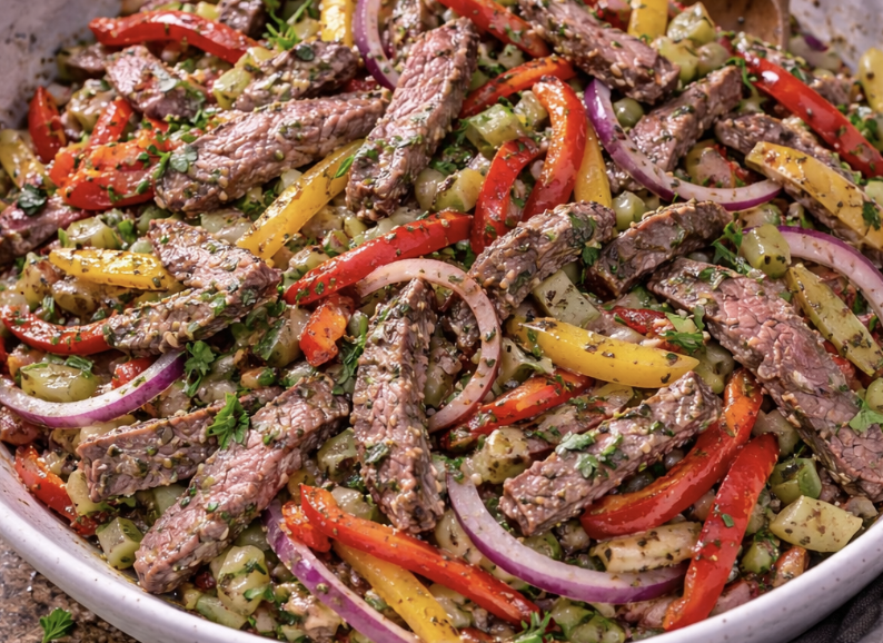 Rindfleischsalat mit Paprika & Zwiebeln_6