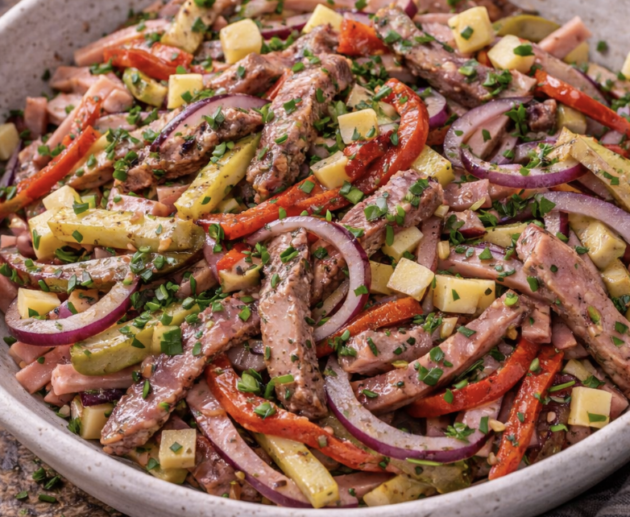 Bayerischer Wurstsalat mit Essiggurken_6