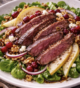 Rehstreifen-Salat mit Preiselbeeren