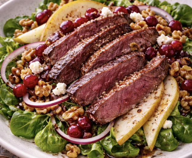 Rehstreifen-Salat mit Preiselbeeren_6