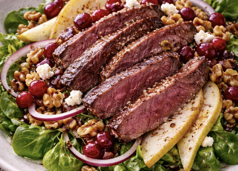 Rehstreifen-Salat mit Preiselbeeren_6