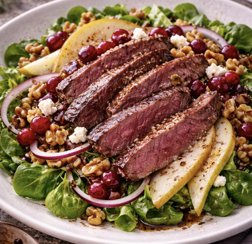 Rehstreifen-Salat mit Preiselbeeren_6