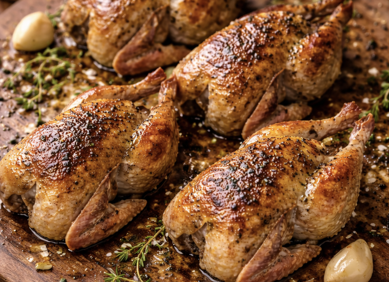 Honig-Thymian-gebratene Wachtel_6