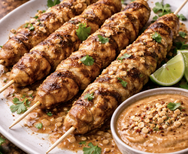 Hähnchen-Satay mit Erdnusssauce_6