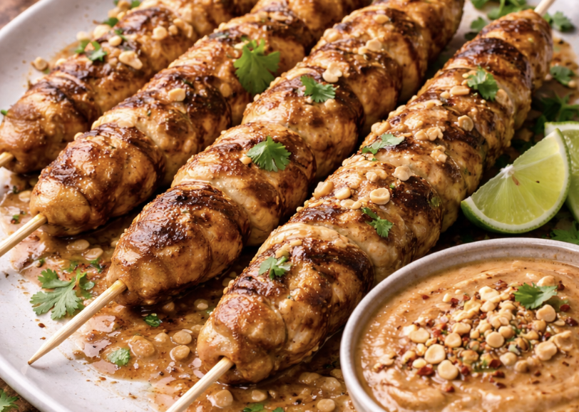 Hähnchen-Satay mit Erdnusssauce_6