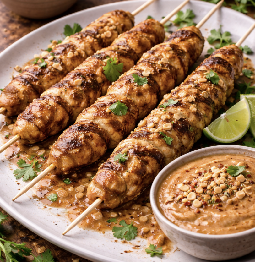 Hähnchen-Satay mit Erdnusssauce_6
