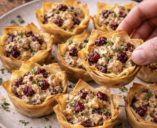 Truthahn-Cranberry-Filoteig-Törtchen_6