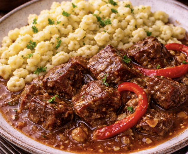 Rindergulasch mit Paprika & Spätzle_7