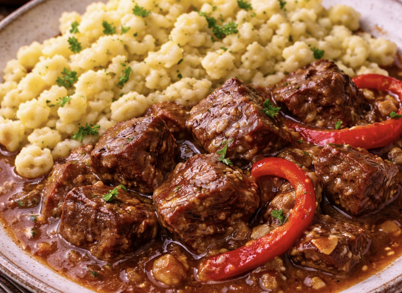 Rindergulasch mit Paprika & Spätzle_7
