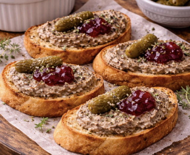 Hühnerleberpastete auf Toast_7