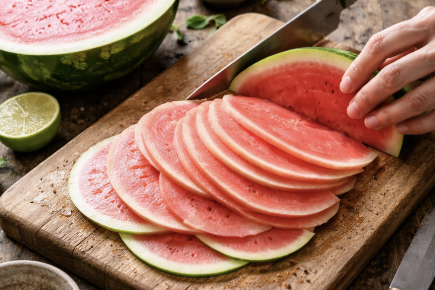 Carpaccio von der Wassermelone mit Feta & Limette_1