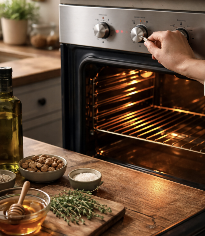 Gebackener Ziegenkäse mit Honig & Thymian_1