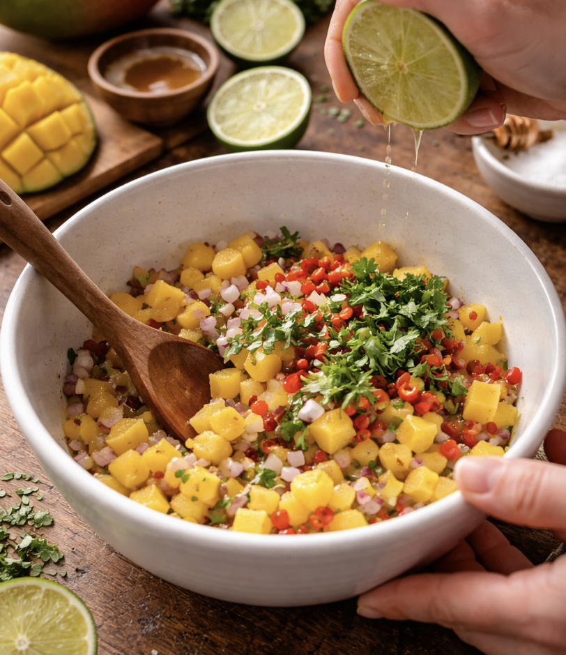 Garnelen auf Mango-Salsa_1