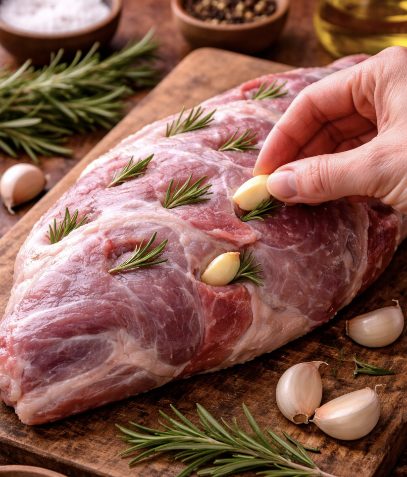 Lammbraten mit Knoblauch und Rosmarin_1