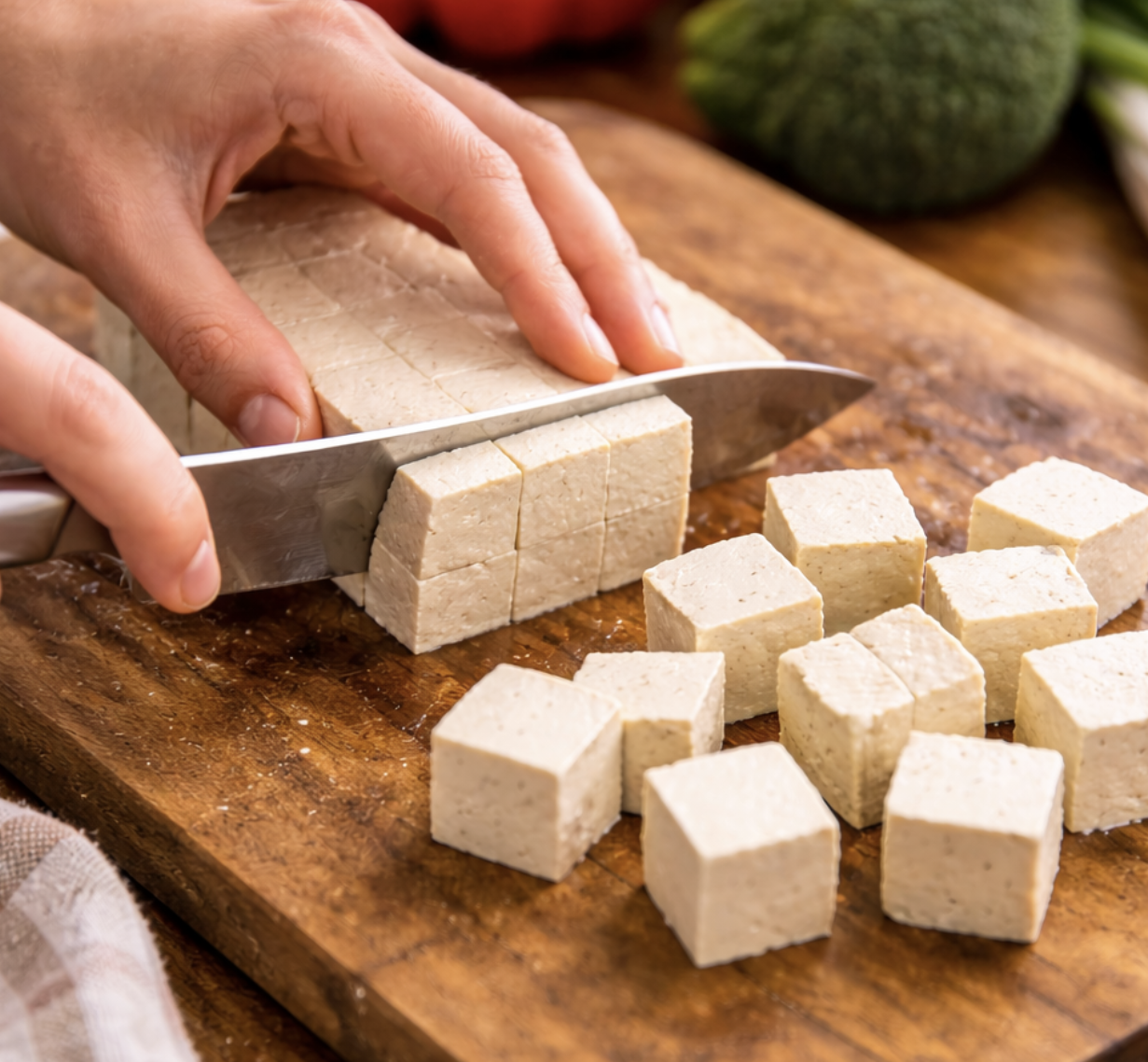 Gebratener Tofu mit Gemüse aus der Pfanne_1