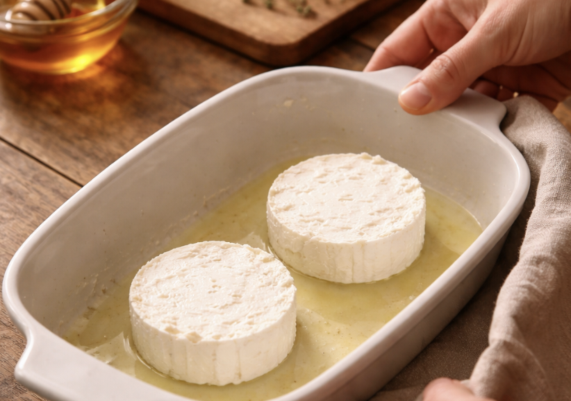 Gebackener Ziegenkäse mit Honig & Thymian_2