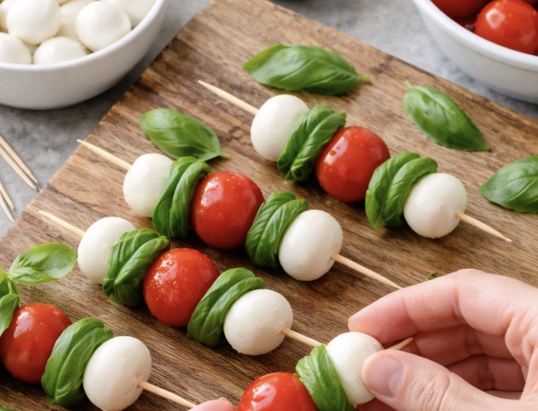 Caprese-Spieße mit Kirschtomaten und Mozzarella_2