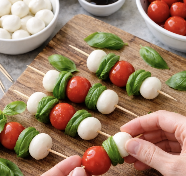Caprese-Spieße mit Kirschtomaten und Mozzarella_2