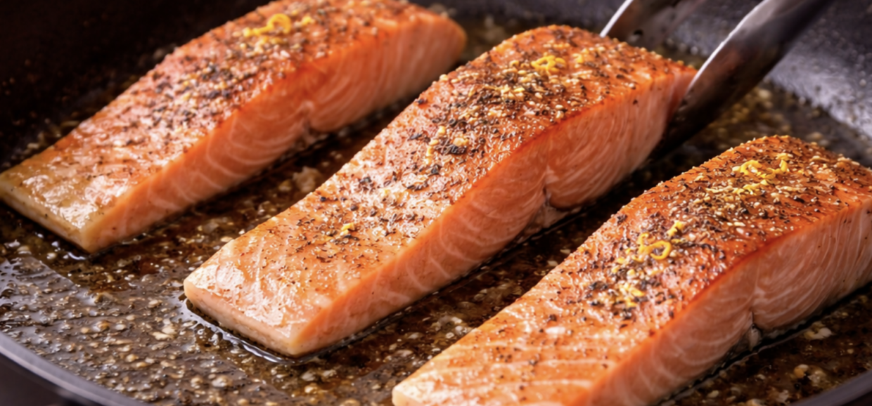 Lachsfilet mit Spinat und Zitronensauce_2