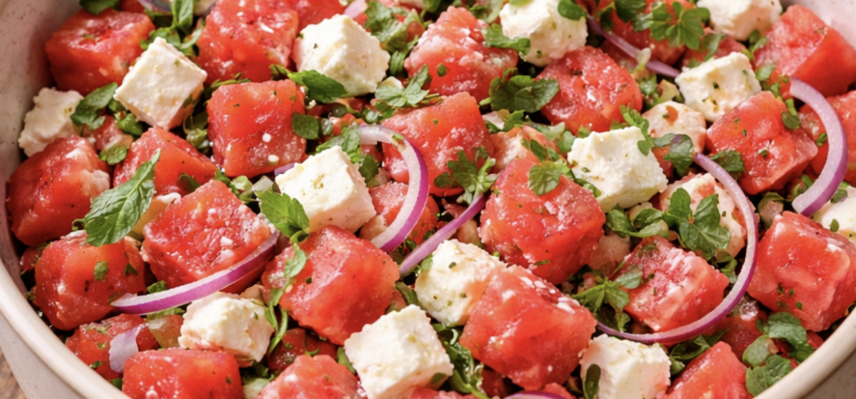 Melonen-Feta-Salat mit Minze_3
