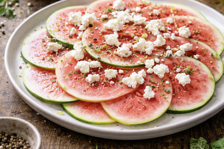 Carpaccio von der Wassermelone mit Feta & Limette_3