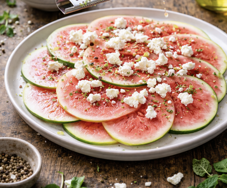 Carpaccio von der Wassermelone mit Feta & Limette_3