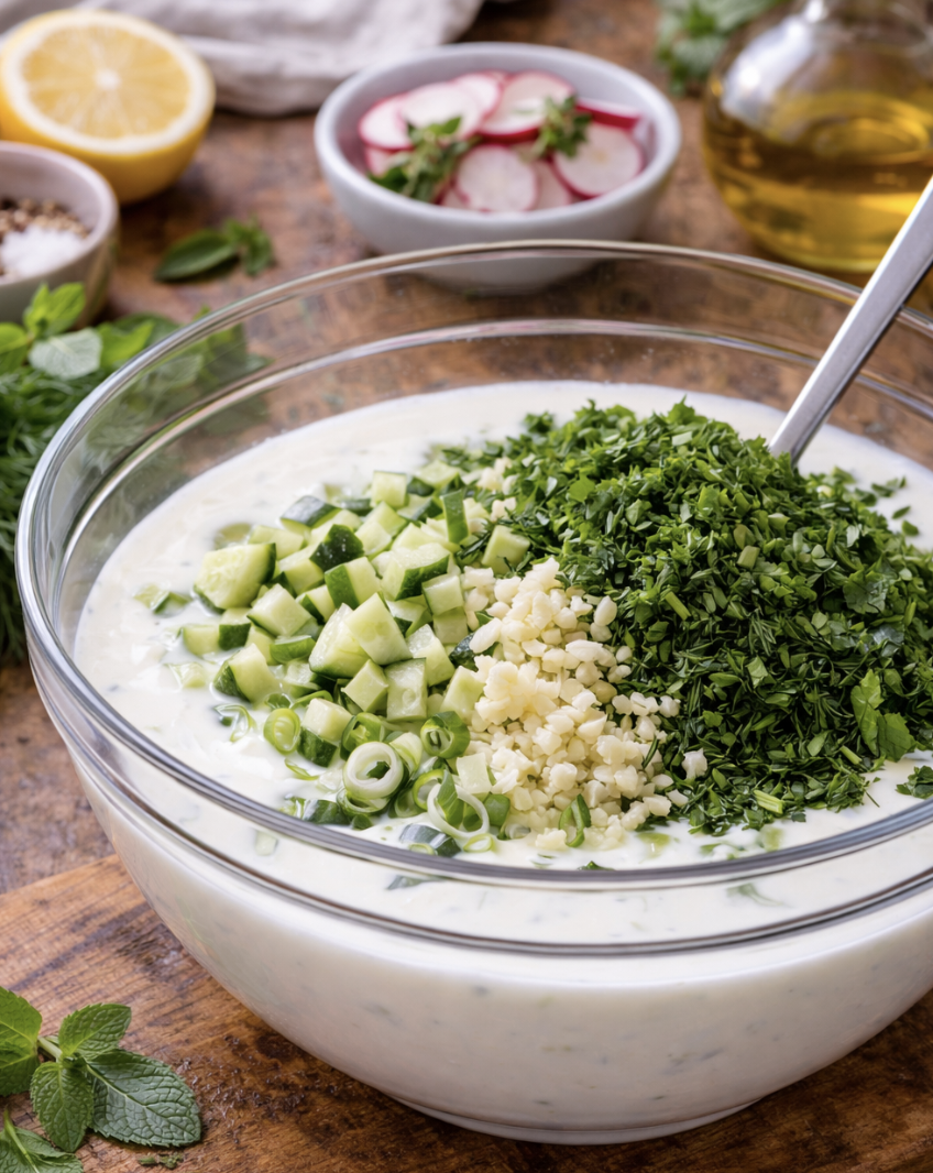 Kalte Buttermilchsuppe mit Kräutern_3